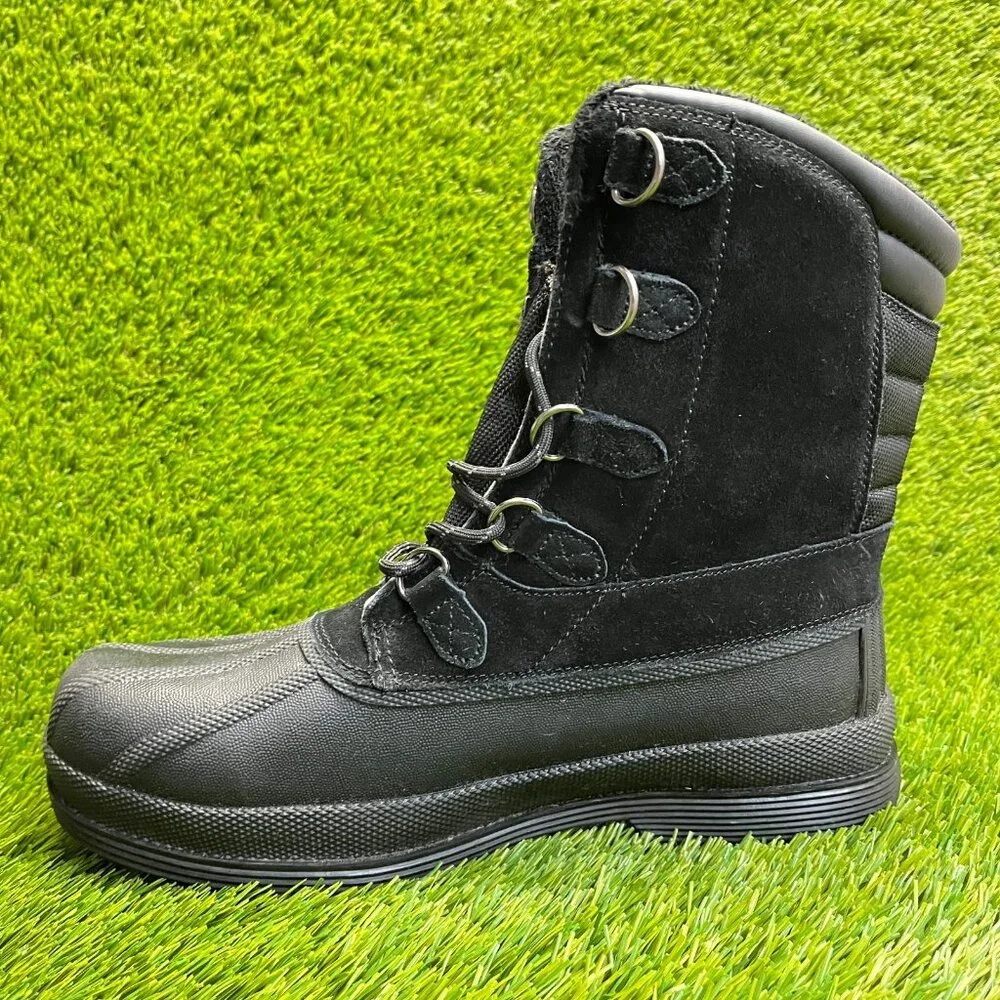 Nortiv 8 Mens Size 9 Black Outdoor Insulated Waterproof Work Winter Snow Boots